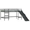vidaXL Двуетажно легло с пързалка за деца Черно и антрацит 80 x 200 cm