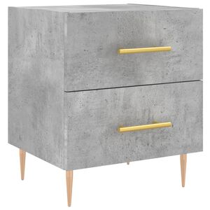 vidaXL Нощно шкафче, бетонно сиво, 40x35x47,5 см, инженерно дърво