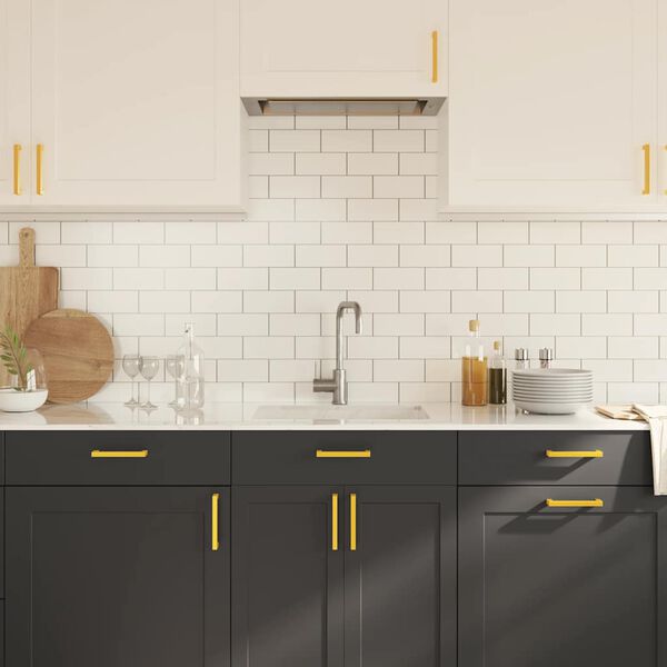 vidaXL Дръжки за шкафове, 10 бр, златисти, 128 мм, неръждаема стомана