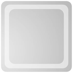 vidaXL LED огледало за баня Прозрачен 40 x 40 cm закалено стъкло