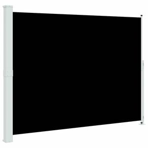 vidaXL Прибираща се дворна странична тента, 220x300 см, черна
