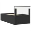 vidaXL Рамка за легло с таблото Черно 90 x 190 cm Инженерно дърво