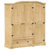 vidaXL Гардероб "Corona" 151,5x52x170 см бор масив