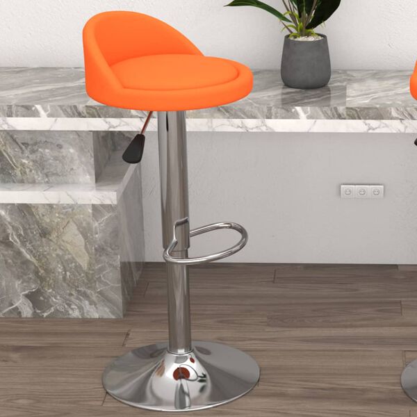 vidaXL Бар табуретка, оранжева, изкуствена кожа