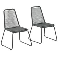 vidaXL Външни столове, 2 бр, полиратан, черни