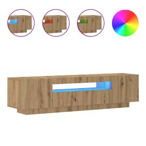 vidaXL ТВ шкаф с LED осветление, 160x35x40 см, инженерно дърво