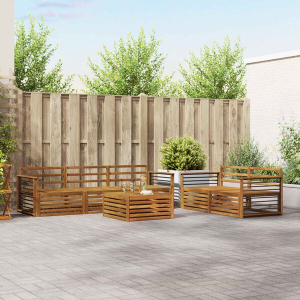 vidaXL Комплект дивани за открито 6 pcs Естествен