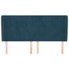 vidaXL Горна табла за легло с уши, тъмносиня, 163x23x118/128 см кадифе