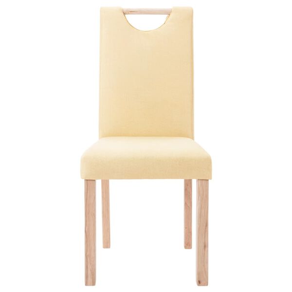 vidaXL Трапезни столове, 6 бр, кремави, плат