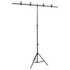 vidaXL T-образна стойка за фон, черна, 151x60x(70-200) см
