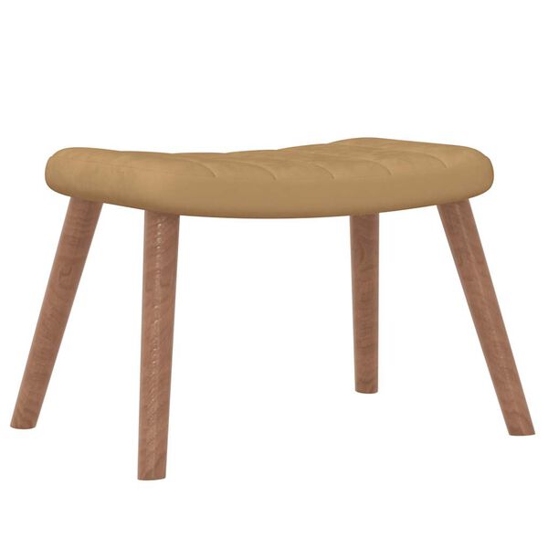 vidaXL Люлеещ се стол с табуретка, кафяв, кадифе