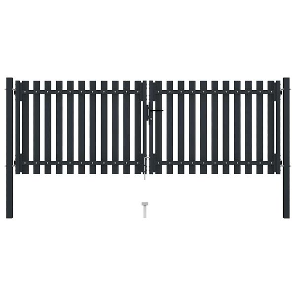 vidaXL Двойна оградна порта от стомана 300x100 см, антрацит