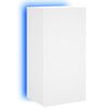 vidaXL Стенен ТВ шкаф с LED осветление, бял, 40,5x35x80 см