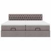 vidaXL Османска легло с матраци и LED, таупе, 180x200 см, плат