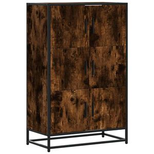 vidaXL Висока етажерка опушен дъб 68x35x106,5 cm Обработено дърво