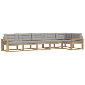 vidaXL Комплект дивани за открито 4 pcs Бяло и светлосиво Полиестер