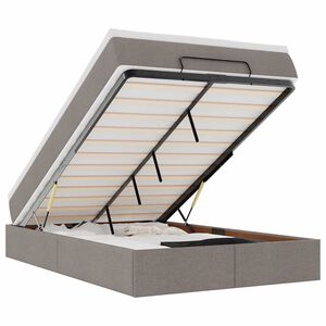 vidaXL Османска легло с матрак, таупе, 120x200 см, плат