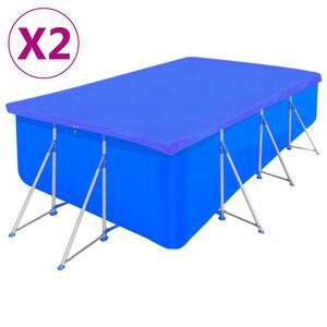 vidaXL Покривала за басейни 2 бр PE правоъгълни 90 г/м&sup2; 394x207 см