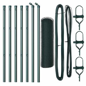 vidaXL Стълб за ограда. Зелен