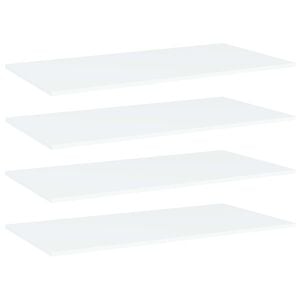 vidaXL Рафтове за етажерка, 4 бр, бели, 80x20x1,5 см, инженерно дърво