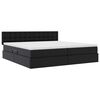 vidaXL Легло с място за съхранение и матрак Черно 200 x 200 cm