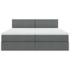 vidaXL Легло с място за съхранение Тъмен сив 200 x 200 cm Изкуствена