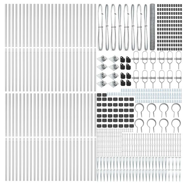vidaXL Стълб за ограда. Сребрист 100 x 1,2 м (36 мм мрежа) Стомана