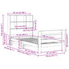 vidaXL Рамка за легло без матрак, восъчнокафяв, 75x190 см, бор масив