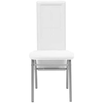 vidaXL Трапезни столове, 6 бр, бели, изкуствена кожа