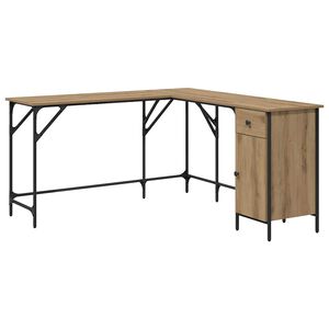 vidaXL Бюро Дъб Инженерна дървесина 141 x 141 x 75 см