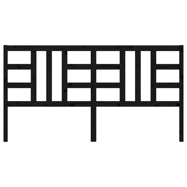 vidaXL Горна табла за легло, черна, 206x4x100 см, бор масив