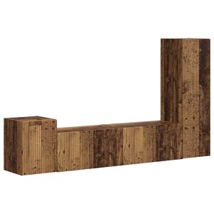 vidaXL Комплект ТВ шкаф 4 бр. 30 x 31 x 100 см Старо дърво
