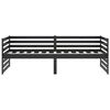 vidaXL Дневно легло без матрак, черен, борово дърво масив, 90x200 см