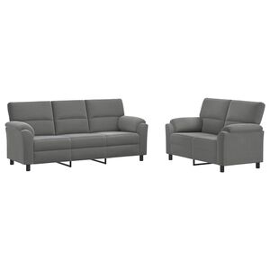 vidaXL Комплект дивани 2 pcs Тъмносиво Кадифе