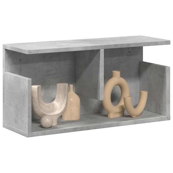 vidaXL Стенен шкаф, 60x20x30 см, бетонно сив, инженерно дърво