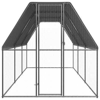 vidaXL Външна клетка за пилета, 2x6x2 м, поцинкована стомана