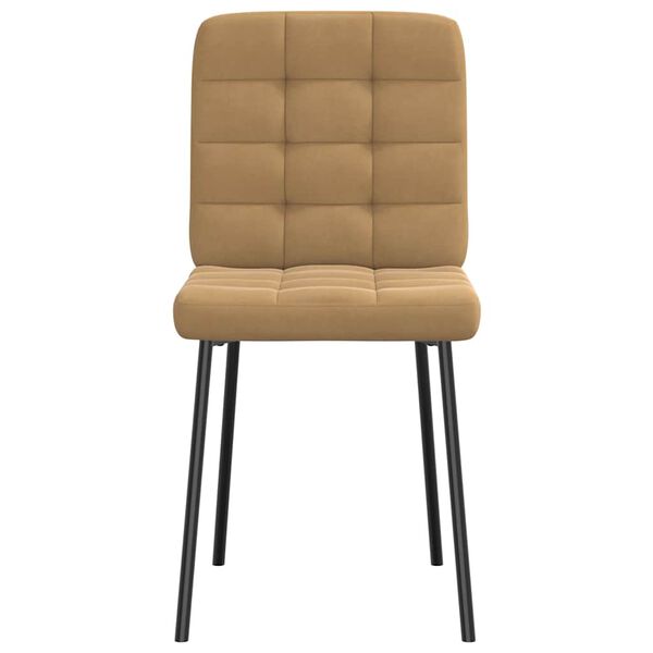 vidaXL Трапезни столове, 6 бр, кафяви, кадифе