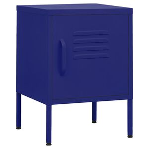 vidaXL Нощно шкафче, нейви синьо, 35х35х51 см, стомана