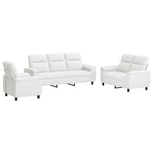 vidaXL Комплект дивани 3 pcs Бяло Текстил