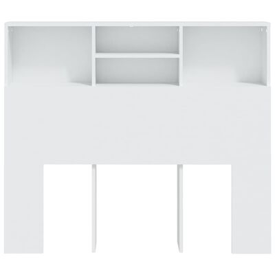 vidaXL Табла за легло тип шкаф, бяла, 120x19x103,5 см