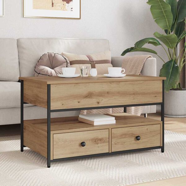 vidaXL Масичка за кафе с чекмедже Дъб 85 x 50 x 50 см Инженерно дърво