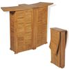 vidaXL Сгъваема бар маса, 155x53x105 см, тиково дърво масив