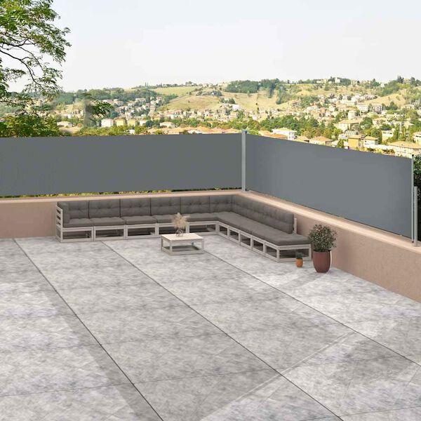 vidaXL Прибираща се странична тента, антрацит, 117x1200 см