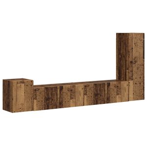 vidaXL Комплект ТВ шкаф 3 pcs Старо дърво Инженерно дърво
