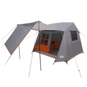 vidaXL Тунелна палатка Сив и оранжев 275 x 240 x 200 см