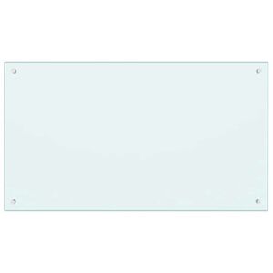 vidaXL Кухненски гръб, млечен, 100x60 см, закалено стъкло