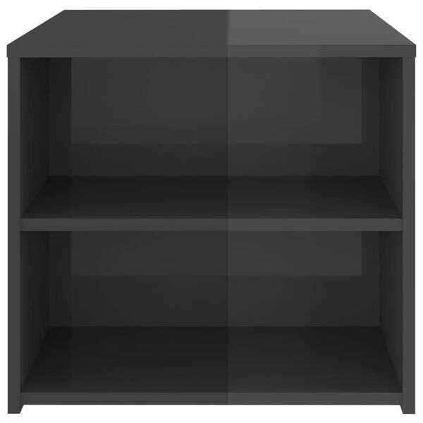 vidaXL Странична маса, сив гланц, 50x50x45 см, инженерно дърво