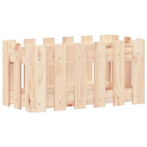 vidaXL Градинска кашпа с дизайн на ограда 60x30x30 см бор масив