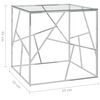 289016 vidaXL Coffee Table Silver 55x55x55 cm Stainless Steel and Glass