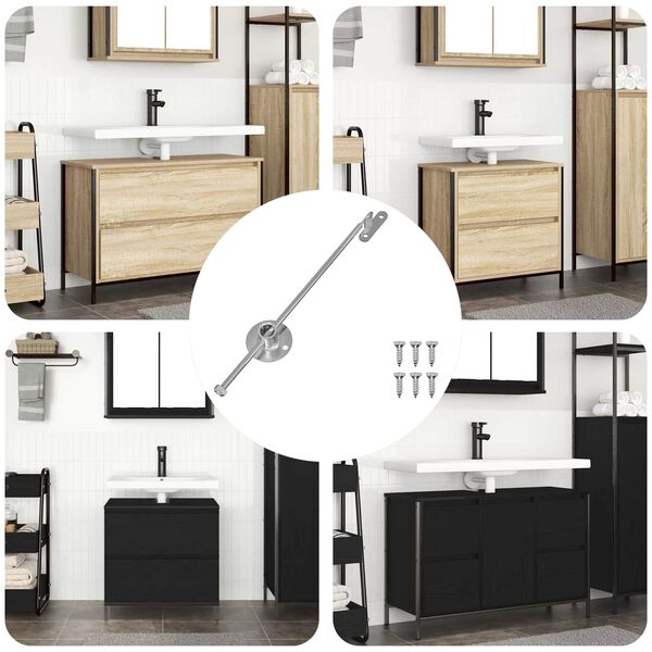 vidaXL Лост с плъзгачи 12 pcs Сребрист 190 мм Желязо